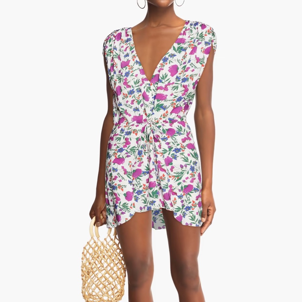 Vix Floral Swim Coverup - Pink and Green
